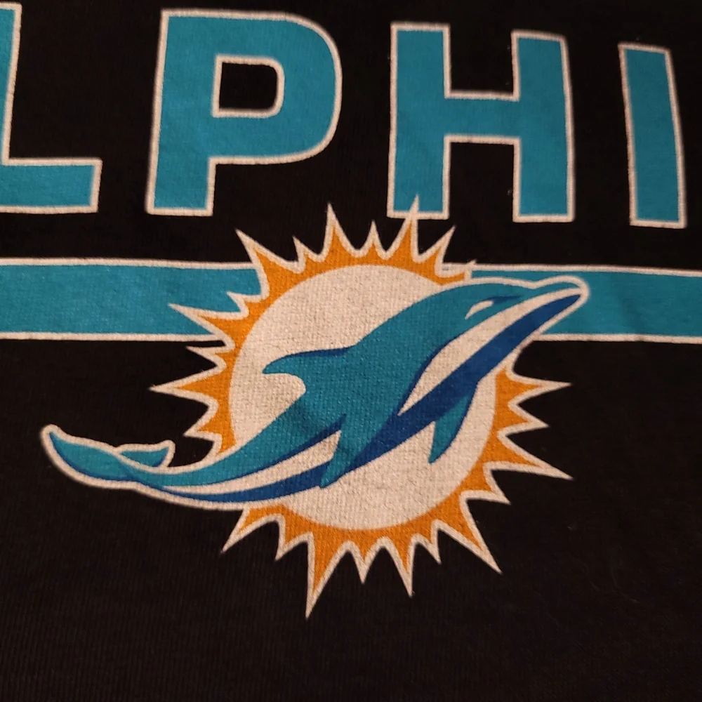 Miami Dolphins 47 Brand Fitted Tee Black Womens NFL Shirt M/L